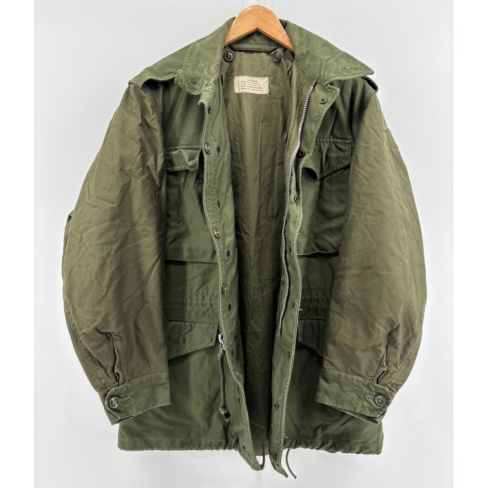 US Military M-1951 M51 Field Jacket Coat Mens Army Green Cotton Small Vintage
